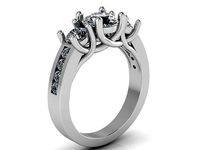 Promise 3-Stone Diamond ring 2074 3D print model  | 3D