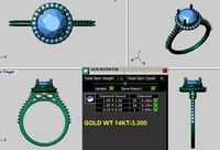 halo engagement ring | 3D