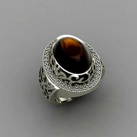 Gents aqiq  daimond ring for men | 3D