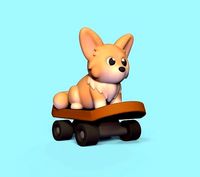 Dog Skateboarding | 3D