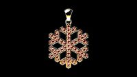 Snowflake with garnet pendant | 3D