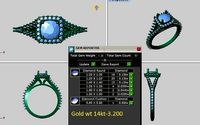 cushion halo split shank engagement ring | 3D