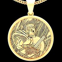 Gladiator Spartacus  pendant gold jewelry printable 3D model | 3D