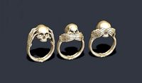 skeleton skull rings pack | 3D