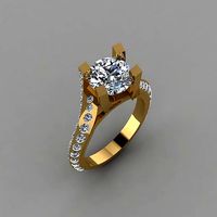 Beautiful Daimond Solid ring  | 3D