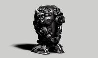 human robot head bust a03 3d print model | 3D
