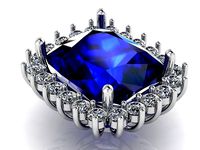 Custom Emerald Sapphire Pendant 1889  3D print model | 3D