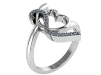 Heart ring with diamond stones 1861 3D print model | 3D