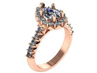 Halo Ruby Diamond Ring 1856  3D print model | 3D