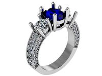 Diamond  ring with a blue opening 1848 3D print model | 3D
