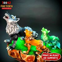 FLEXI PRINT-IN-PLACE HOWLING WOLF ARTICULATED | 3D