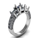 3-Stone Diamond ring 1486 3D print model | 3D