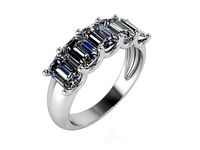 5-Stone Diamond Ring 1418 3D print model | 3D