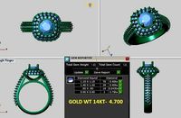 double halo engagement ring | 3D