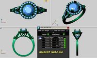 halo engagement ring | 3D