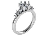 Triangular Diamond  ring 1751 3D print model | 3D