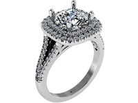 Around Diamond Ring With Notched Band 1730 3D print model | 3D