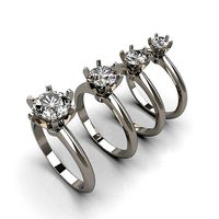 Engagement rings for different  gems diameters | 3D