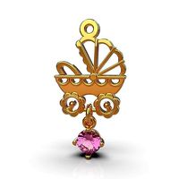 Pendant in the form of a pram | 3D