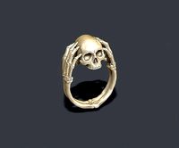 skeleton skull ring closing ears | 3D
