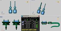 emerald cut drop earrings | 3D