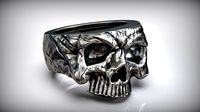 Half Skull Head Bones Ring | 3D