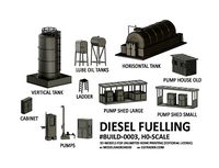 BUILD-0003 Diesel Fuelling Station set H0-scale 25 items | 3D