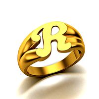 R Alphabet ring  3dm | 3D