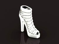 fashionable pendant womens shoes half boots  | 3D