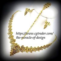 Necklace bracelet earrings jewelry | 3D