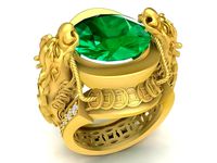 Fengshui Lucky Pixiu Men Ring 3371 | 3D