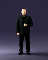 Bearded man black suit 0512 3D Print Ready | 3D