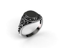 Vintage Engraved Monogram Ring | 3D
