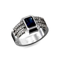 stylish men ring with diamonds stylish 448 | 3D