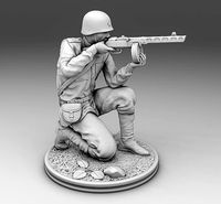 Soldier with Shpagin submachine gun  | 3D