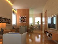Photorealistic Living Dining Room 077 3D Model