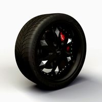 Wheel Baccarat Athlete rims and tyre 3D Model
