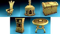 Stylized decor of Middle Ages Set Part 1 | 3D