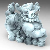 Pixiu Old Chinese mythical hybrid creature powerful protectors | 3D