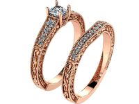 Round Cut Diamond Ring With Band 1701 | 3D
