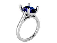 Oval Sapphire Solitaire Ring 1386 | 3D