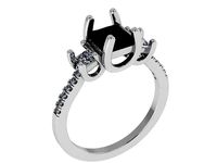 3-Stone Princess Ring 1312 | 3D