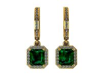 Emerald Halo Earring 1303 | 3D