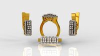 Ring and Earrings Diamond jewelry set 3d print model A 17 | 3D