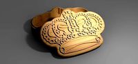 V-carved crown box eps svg CNC router and | 3D