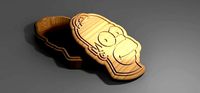 V-carved Simpson Homer box eps svg CNC router and | 3D