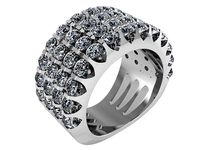 4 Row Diamond Ring 1601 | 3D