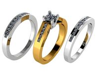 Channel Setting Ring With Double Band 1531 | 3D