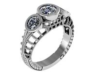 3-Stone Openwork Ring 0992 | 3D