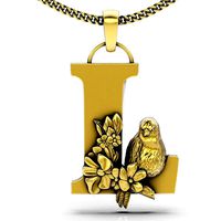 Letter L pendant silver gold jewelry printable 3D model | 3D
